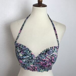 Victoria's Secret Bikini Top Multicolor Print Padded Swimwear